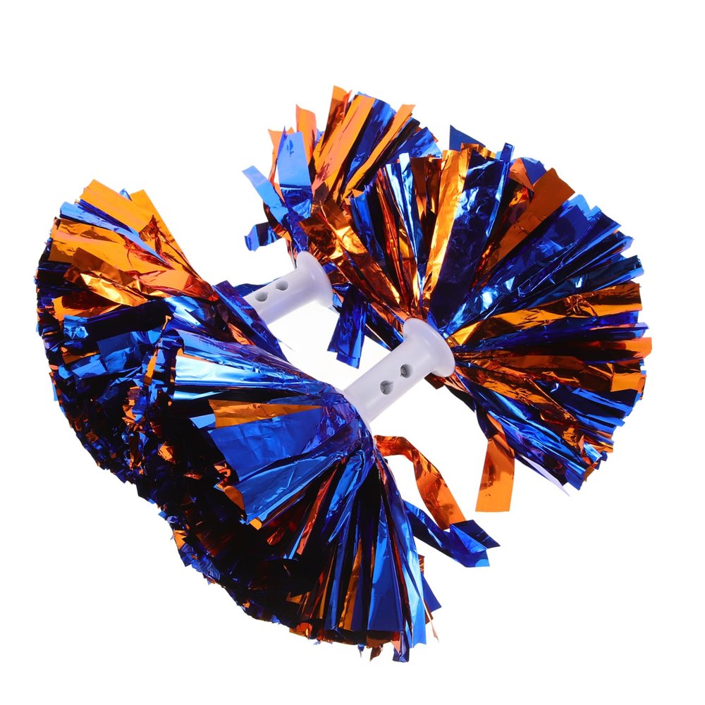 HONMEET 2pcs Metallic Cheerleader Pom Poms Vibrant Cheering Props for Sports Events and Reusable Cheer for School Teams Dance and Celebrations