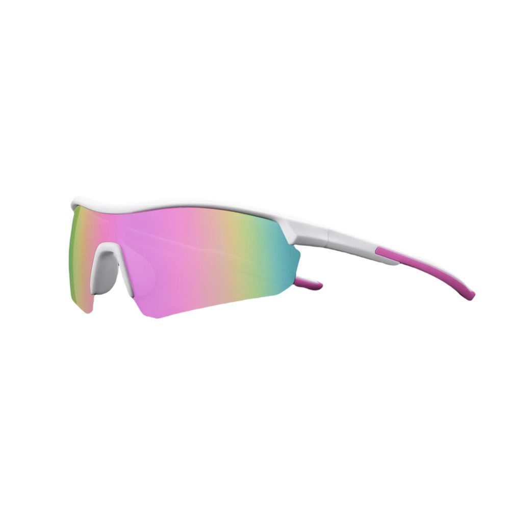 swanoble UV400 Polarized Kids Sports Sunglasses for Baseball,Lightweight TR90 Frame for Boys Girls,Youth Softball Cycling (White pink Frame/Pink Lens)
