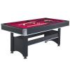 6-Foot Outdoor Pool Table with Red Felt - Multi Game for Family Gatherings and Parties view 2
