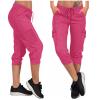 Active Capri Pants for Women Joggers Stretch Lightweight Casual Pant Capri with Drawstring Pockets Hiking Pants Plus Size Hiking Pants Women Hot Pink 2X view 2