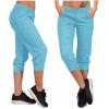 TANGNADE Active Capri Pants for Women Joggers Stretch Lightweight Casual Pant Capri with Drawstring Pockets Hiking Pants Capri Pants for Women Casual Summer Sky Blue view 2