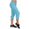 TANGNADE Active Capri Pants for Women Joggers Stretch Lightweight Casual Pant Capri with Drawstring Pockets Hiking Pants Capri Pants for Women Casual Summer Sky Blue view 3