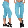 Active Capri Pants for Women Joggers Stretch Lightweight Casual Pant Capri with Drawstring Pockets Hiking Pants Capri Sweatpants for Women Sky Blue 2X view 2