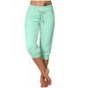 Women's Sweatpants Capri Pants Cropped Jogger Running Loose Lounge Pants Drawstring Waist with Pockets Capris Pants for Women Green 2X view 1
