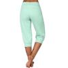 Women's Sweatpants Capri Pants Cropped Jogger Running Loose Lounge Pants Drawstring Waist with Pockets Capris Pants for Women Green 2X view 2