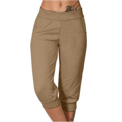 Prime Shopping Online Women's Sweatpants Yoga Lounge Loose Casual Pants Bottom Sweat Pants for Women with Pockets Sports Clothes Athletic Works Capris for Women Khaki L