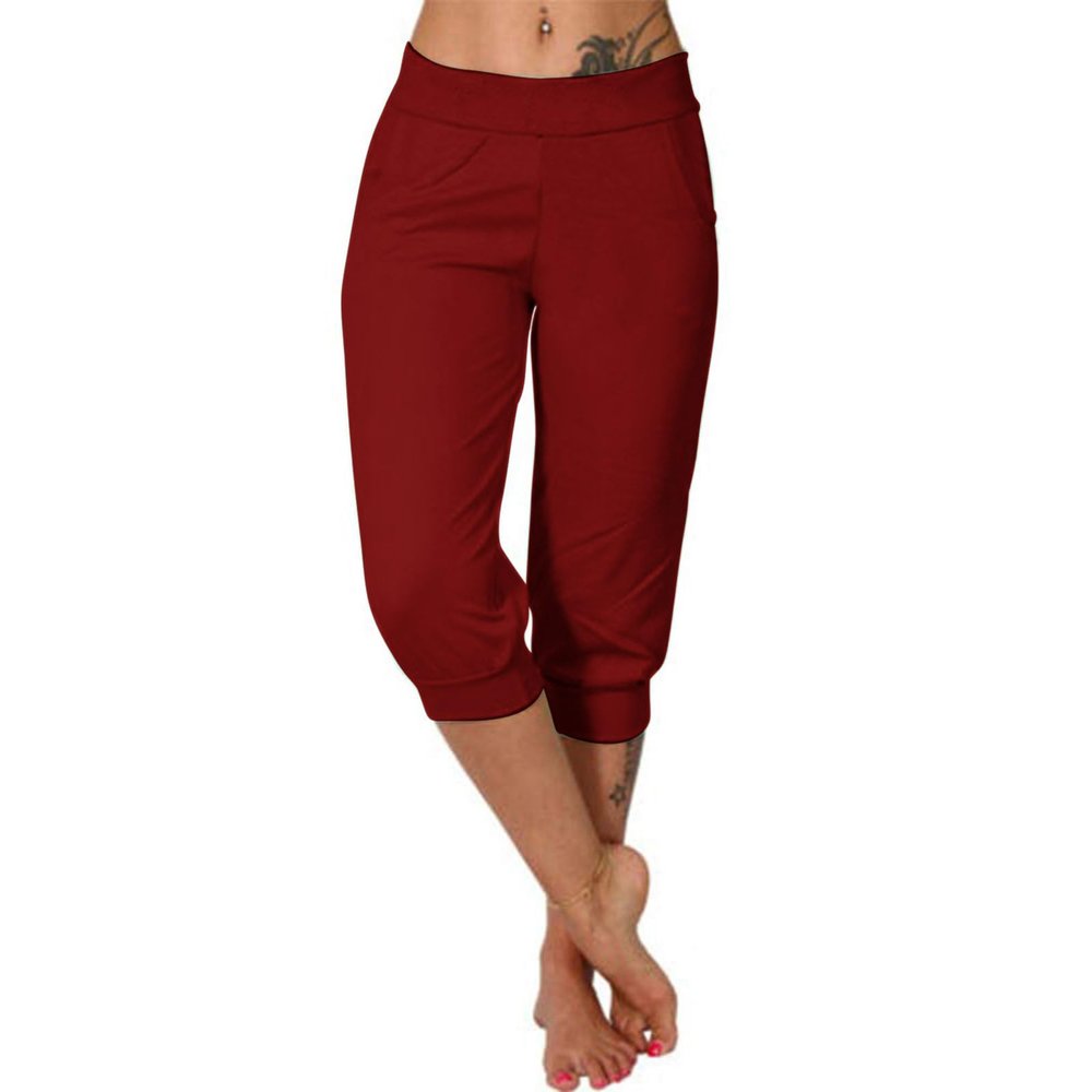 TANGNADE Prime Shopping Online Women's Sweatpants Yoga Lounge Loose Casual Pants Bottom Sweat Pants for Women with Pockets Sports Clothes Jogger Pants for Women Wine S