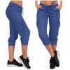 Active Capri Pants for Women Joggers Stretch Lightweight Casual Pant Capri with Drawstring Pockets Hiking Pants Yoga Capris with Pockets for Women Blue 2X view 2