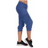 Active Capri Pants for Women Joggers Stretch Lightweight Casual Pant Capri with Drawstring Pockets Hiking Pants Yoga Capris with Pockets for Women Blue 2X view 4