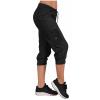 Active Capri Pants for Women Joggers Stretch Lightweight Casual Pant Capri with Drawstring Pockets Hiking Pants Running Pants Women Black 2X view 4