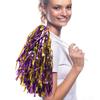 Anderson's Metallic Gold and Purple Foil Textured School Spirit Shakers, Cheerleader Pom Poms, Football, Basketball, Homecoming Squad, Team, Party, Dance, Club, Performance, Celebration Pack of 10 view 2