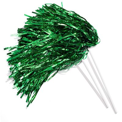 Anderson's Metallic Kelly Green Foil Textured School Spirit Shakers, Cheerleader Pom Poms, Football, Basketball, Homecoming, Squad, Team, Party, Dance, Club, Performance, Fan Celebration Pack of 10
