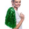 Anderson's Metallic Kelly Green Foil Textured School Spirit Shakers, Cheerleader Pom Poms, Football, Basketball, Homecoming, Squad, Team, Party, Dance, Club, Performance, Fan Celebration Pack of 10 view 2