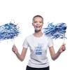Anderson's Metallic Blue and White Foil Textured School Spirit Shakers, Cheerleader Pom Poms, Football Basketball Homecoming, Squad, Team, Party, Dance, Club, Performance, Fan Celebration Pack of 10 view 3