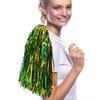 Anderson's Metallic Green and Gold Foil Textured School Spirit Shakers, Cheerleader Pom Poms, Football, Basketball, Homecoming Squad, Team, Party, Dance, Club, Performance, Celebration Pack of 10 view 2