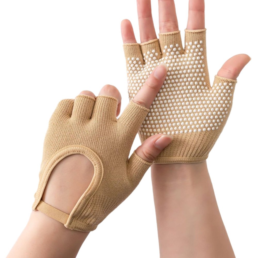 Ralondbey 1 Pair Silicone Antislip Five Finger Workout Glove Weight Training Glove Gym Glove Weightliftings Glove for Women Man