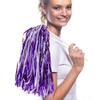 Anderson's Metallic Purple and White Foil Textured School Spirit Shakers, Cheerleader Pom Poms, Football, Basketball, Homecoming Squad, Team, Party, Dance, Club, Performance, Celebration Pack of 10 view 2