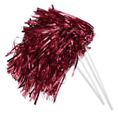 Anderson's Metallic Maroon Foil Textured School Spirit Shakers, Cheerleader Pom Poms, Football, Basketball, Homecoming, Squad, Team, Party, Dance, Club, Performance, Fan Celebration Pack of 10