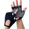 Ralondbey 1 Pair Silicone Antislip Five Finger Workout Glove Weight Training Glove Gym Glove Weightliftings Glove for Women Man, Black view 1