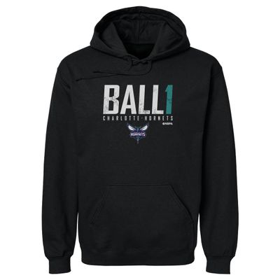 500 LEVEL LaMelo Ball Charlotte Hornets Men's Hoodie Sweatshirt - LaMelo Ball Charlotte Hornets Elite WHT (Black, Large)