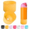 2PCS Silicone Water Bottle Boot for Owala 14/16oz 24oz 32oz 40oz,Anti-Slip Protective Sleeve Bottom Bumper Protector for FreeSip, Twist, and Flip Water Bottles (Clear Glitter Yellow, 40oz) view 1