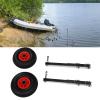 Leapiture 2Pcs Folding Boat Launching Wheel Retractable Boat Launch Wheel Marine Launching Wheel for Watercraft Transportation view 3
