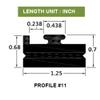 SPI, 42-10, Pair of Black Snowmobile Slides Rail Wearstrips Hyfax for Polaris 56" Profile 11 view 2