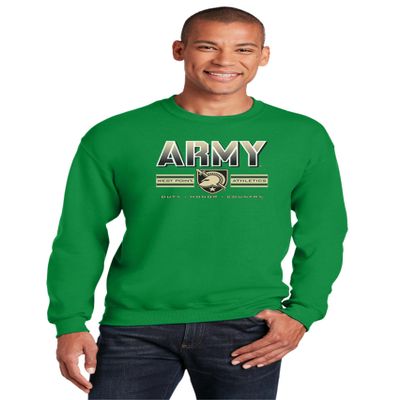 CornBorn Army Crewneck Sweatshirt - Black Knights Fleece Army Full Color Fade Primary Logo - White - 2X
