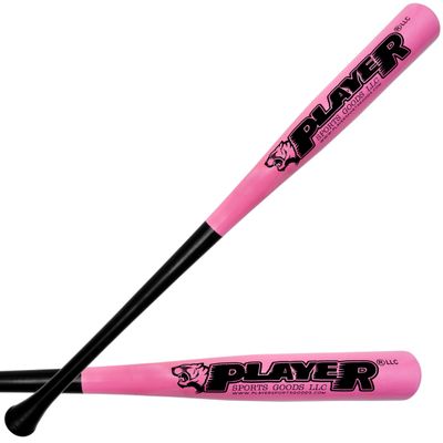 30" -C243- Cupped Barrel Pro Maple Wooden Baseball bat/Barrel Dia: 2.25" / Weight: 27 Oz/Baseball Bat for Youth & Adult Players for Leagues in Black Handle & Pink Barrel by Player Sports Goods LLC