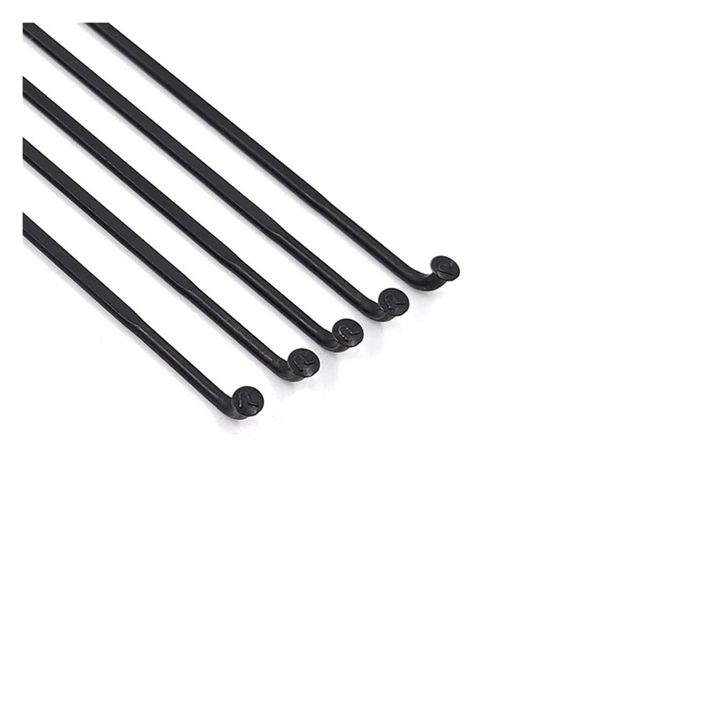 XBLYDXS 12PCS Light Pillar for Bicycle Flat Spokes J-Bend Blade 210-302mm Length Stainless Steel for Road for MTB Bike(J-Bend 300mm)