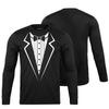 Veracco Tuxedo Long Sleeve Shirts for Men Women  Funny Tuxedos Mens Graphic Tees Black Suit Funny Cotton Unisex Costume view 4