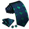 Barry.Wang Christmas Ties for Men Necktie Festival Tie Sets Xmas Tree Snowflakes Handkerchief Cufflinks Party Holiday view 2