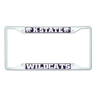 FANMATS 43524 Kansas State University Wildcats License Plate Frame - White  Easy Installation on Truck, SUV, Car - Ideal Gift for Die Hard NCAA Fan