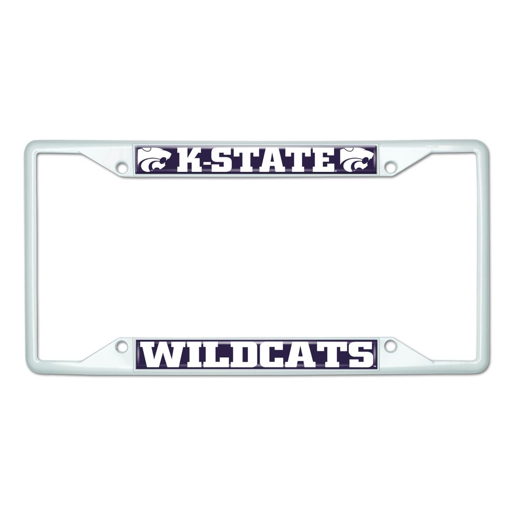 FANMATS 43524 Kansas State University Wildcats License Plate Frame - White  Easy Installation on Truck, SUV, Car - Ideal Gift for Die Hard NCAA Fan