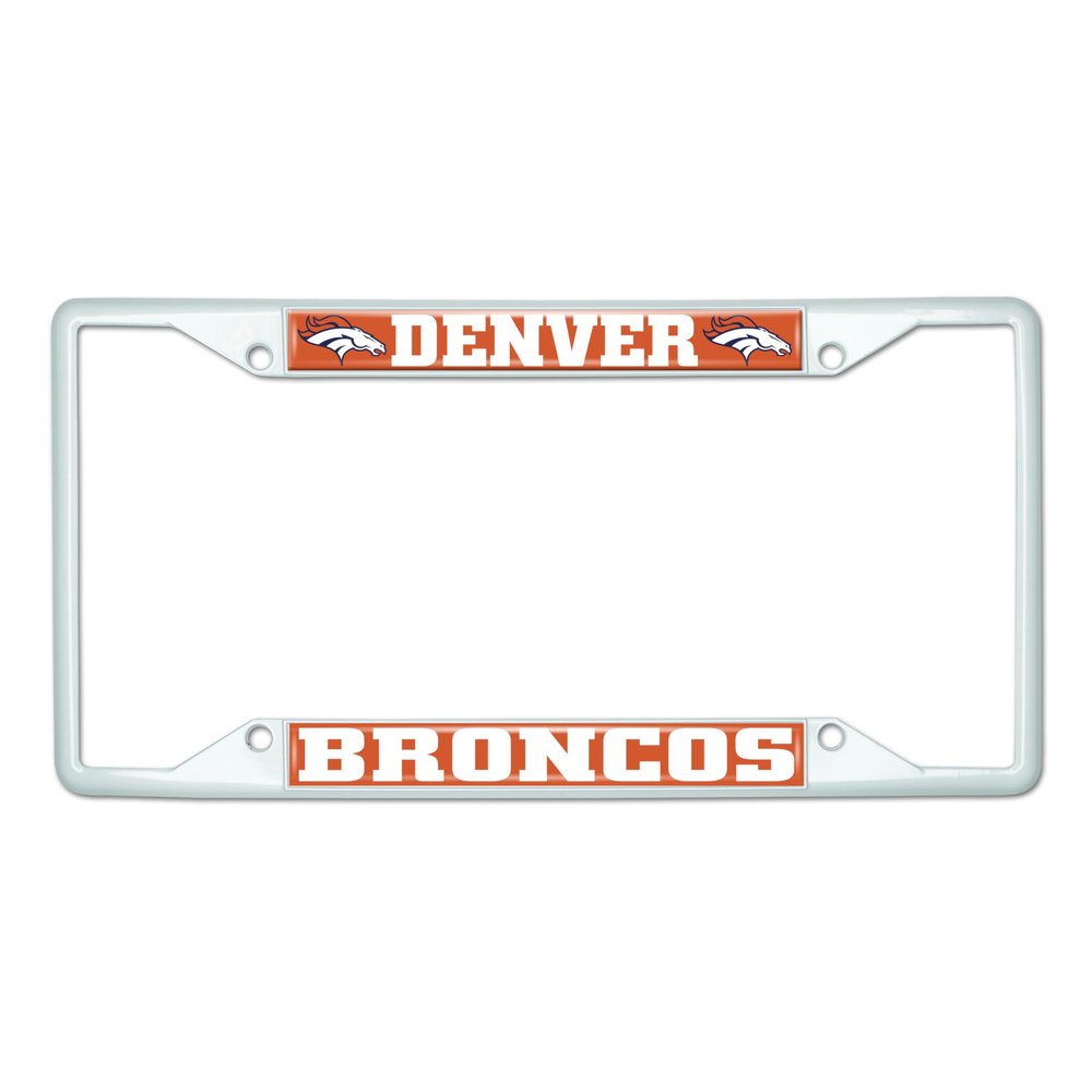 FANMATS 43470 NFL - Denver Broncos License Plate Frame - White  Easy Installation on Truck, SUV, Car - Ideal Gift for Die Hard NFL Fan