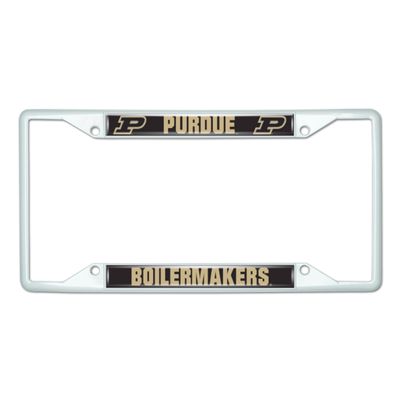FANMATS 43690 Purdue University Boilermakers License Plate Frame - White Easy Installation on Truck, SUV, Car - Ideal Gift for Die Hard NCAA Fan