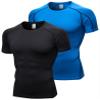 2 Pack Men's Compression Shirt Short Sleeve Athletic Sports Tops Workout T Shirt Running Base Layer Basketball Shirts view 1