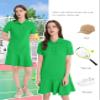 Flygo Womens Polo Dress Collared Short Sleeve Ruffle Golf Tennis T Shirt Sports Workout Mini Summer Dresses Tunic Pique(Green-XL), X-Large view 4