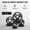 LIONSCOOL 2-Inch Rubber Olympic Grip Weight Plates for Strength Training, Weightlifting, Solid Cast Iron Plate for Barbell in Single/Pair/Set for Home & Gym (2.5-45LB), One Year Warranty (85LB SET) view 2