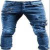 Maiyifu-GJ Men's Ripped Distressed Biker Jeans Slim Fit Stretch Hip Hop Denim Pants Fashion Tapered Leg Zipper Jeans Pants (Blue,Small) view 1