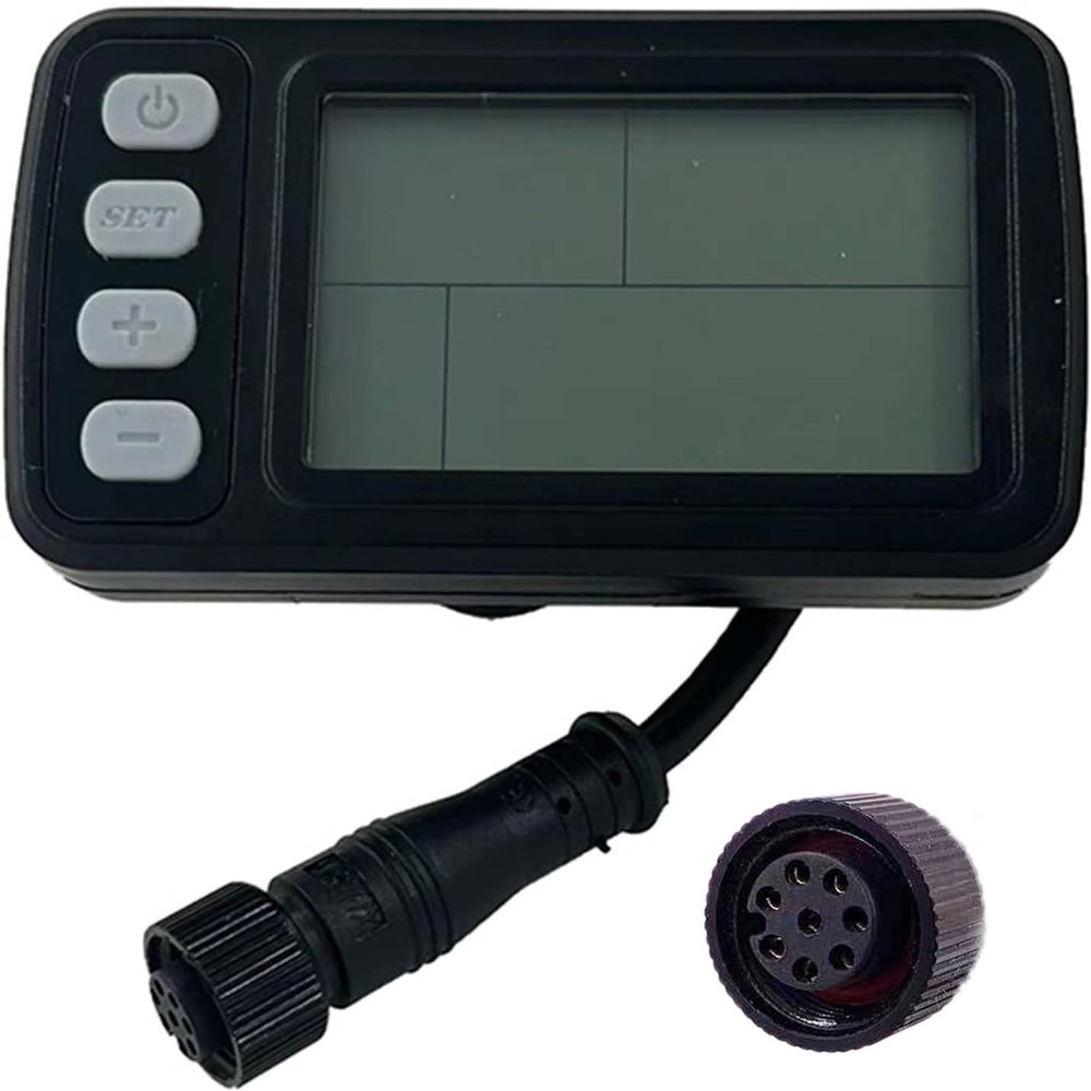 NULKOMMA C300 C302 Electric Bicycle LCD Display Meter Ebike Display Screen 36V 48V Electric Bike Computer Waterproof E-Bike LCD Display Meter Conversion Accessories Plug (8 pins Female Plug)