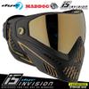 Maddog Dye i5 Thermal Dual-Pane Anti-Fog Lens Paintball Airsoft Mask Goggle System Combo with Microfiber Storage Bag | High Performance Safety Certified Protection - Onyx Gold 2.0 - Black/Gold view 2