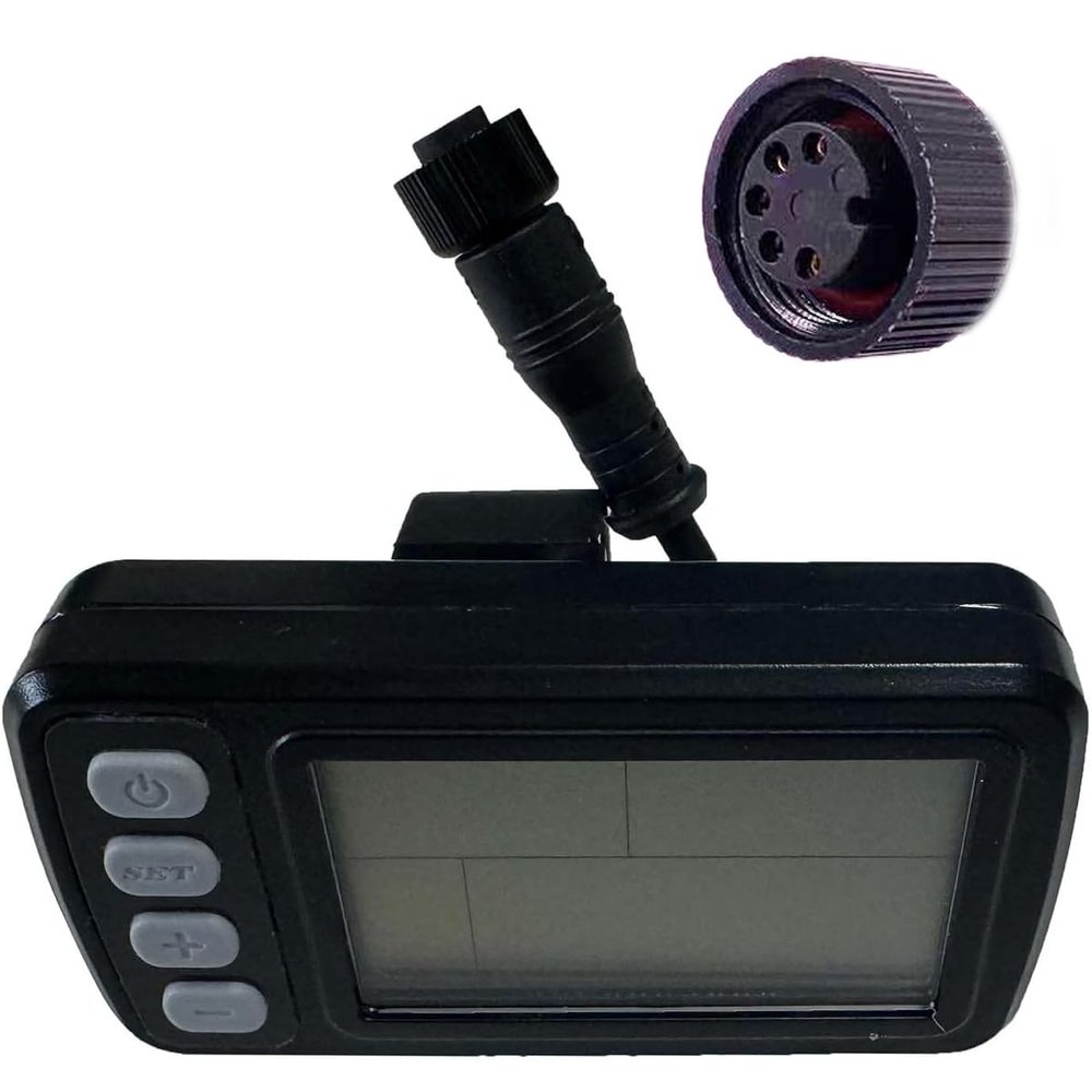 NULKOMMA C300 C302 Electric Bicycle LCD Display Meter Ebike Display Screen 36V 48V Electric Bike Computer Waterproof E-Bike LCD Display Meter Conversion Accessories Plug (5 pins Female Plug)