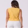 Allegra K Vest Waistcoat for Women's Fashion Sleeveless Button Down V Neck Crop Top Summer Vest Large Yellow view 3