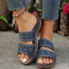 Women's Sandals Outdoor Womens Wedge Sandals Dressy Sandal Rubber Sole Comfortable Walking Casual Slip on Summer Shoes(Navy10) view 2