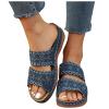 Women's Sandals Outdoor Womens Wedge Sandals Dressy Sandal Rubber Sole Comfortable Walking Casual Slip on Summer Shoes(Navy10) view 3