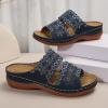 Women's Sandals Outdoor Womens Wedge Sandals Dressy Sandal Rubber Sole Comfortable Walking Casual Slip on Summer Shoes(Navy10) view 4