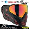 Maddog Dye i5 Thermal Dual-Pane Anti-Fog Lens Paintball Airsoft Mask Goggle System Combo with Microfiber Storage Bag | High Performance Safety Certified Protection - Fire 2.0 - Black/Red view 2