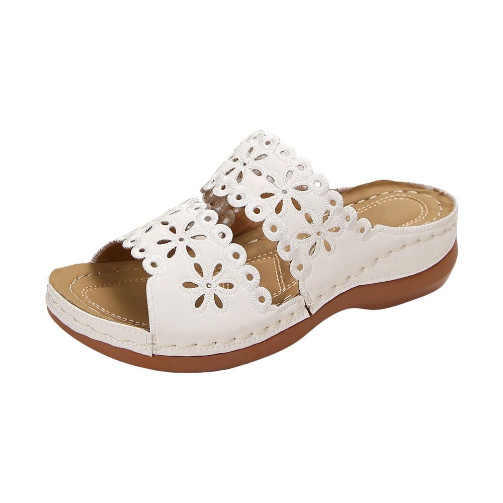 Women's Sandals Outdoor Womens Wedge Sandals Dressy Sandal Rubber Sole Comfortable Walking Casual Slip on Summer Shoes(White10)