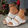 Women's Sandals Outdoor Womens Wedge Sandals Dressy Sandal Rubber Sole Comfortable Walking Casual Slip on Summer Shoes(White10) view 2
